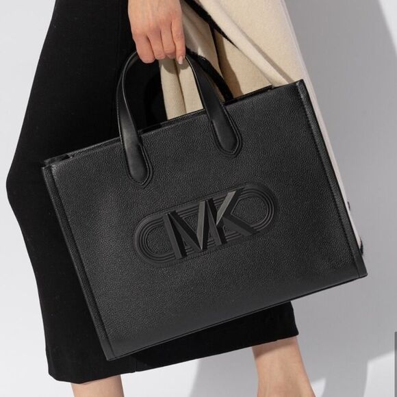 Michael Kors Black Large Grab leather Tote Bag - Picture 1 of 9